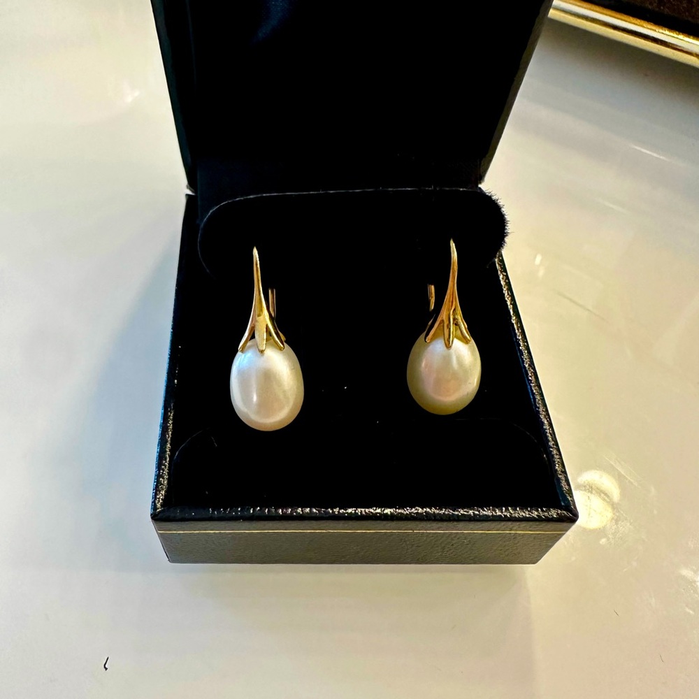 14K PEARL DROP EARRINGS